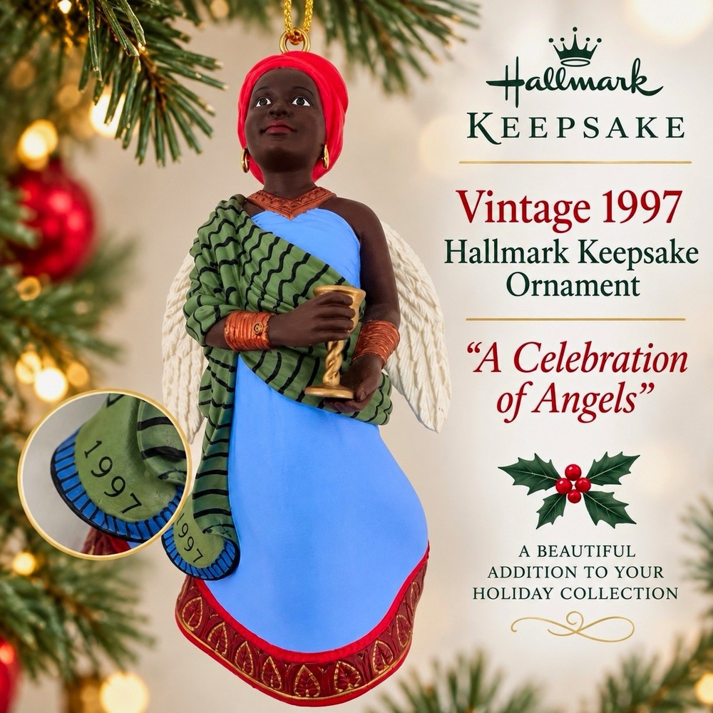 Hallmark Keepsake A Celebration of Angels 1997 #3 Kwanzaa Ornament QX6175 VTG